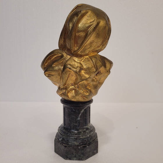 Image 1 of Busto en Crisoelefantina y Mármol, Siguiendo G. de Thouin, Circa 1900 - Francia