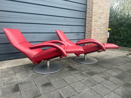 2x poltrone relax Jori Yoga rosse Medi Multi-move PARI AL NUOVO!! – Pelle, Metallo (photo 2 of 15)