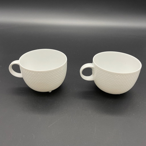 2 Rosenthal Century Porzellantassen Weiß – Tapio Wirkkala – 3 Füßchen – Vintage Design