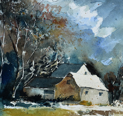 Remote houses in winter