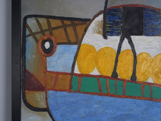 Large-Scale “Le Regard” Oil Painting After Karel Appel, Netherlands, 1990s, Paintings & Drawings, Wood (photo 5 of 10)