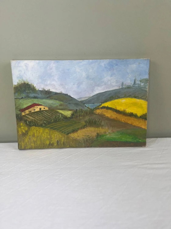 Olio su tela “Gers Hills” – Dipinti e disegni, Canvas, Vintage (photo 2 of 6)