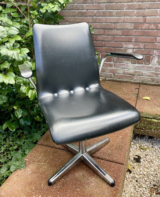 Sedia da ufficio vintage con struttura tubolare - stile Brabantia Gispen