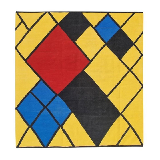 Piet Mondrian Composition A Handwoven Tapestry | Hedendaagse textielkunst | 200 × 215 cm (79 × 85 inch) (photo 9 of 9)