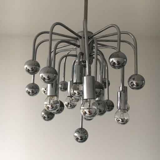 Lampada a sospensione Sputnik dell'era spaziale, design anni Sessanta, anni '60
