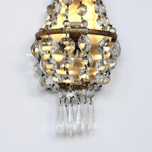 1950s crystal wall lamps - Set of 2