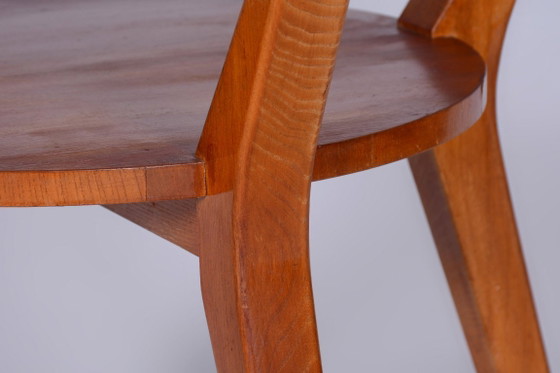 Restored Mid-Century Coffee Table, Oak, Glass, Czech, 1950s – Wood (photo 3 of 9)