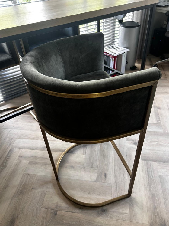 High Table With 4 Bar Stools – meubel groothandel, Dining set, Metal, Textile (photo 3 of 5)