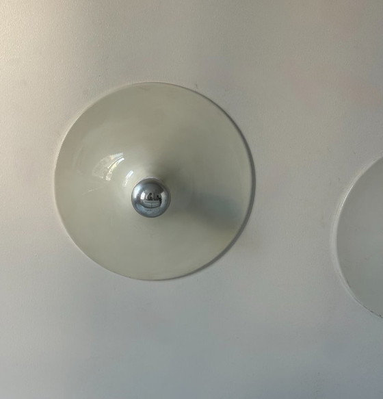 Image 1 of Coppia di applique vintage, metallo laccato bianco, Italia 1970.