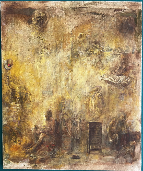 Image 1 of Gabriel Jozsef, Hongrie, paysage à l'huile, avec étiquette de la galerie,