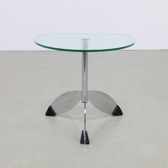 Image 1 of Postmodern Side Table in Metal & Glass, 1980s