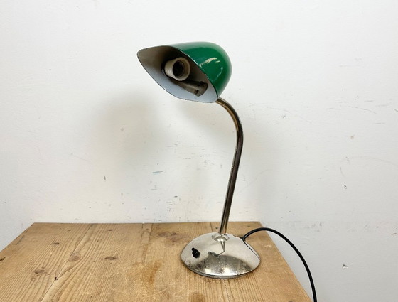 Image 1 of Lampada da tavolo vintage in smalto verde, anni '50