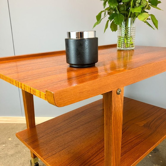 Image 1 of Side table on wheels, serving trolley, teak, 1960s