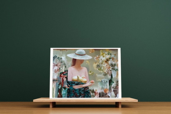 Original Oil Painting Abstract Figurative Girl Fruit – Paintings & Drawings, Canvas (photo 3 of 10)