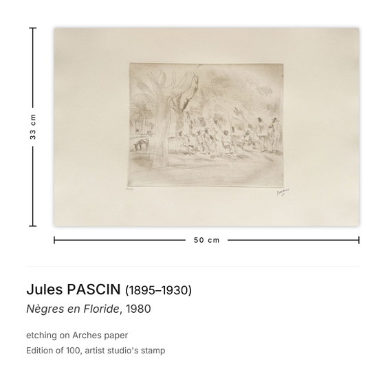 Image 1 of Jules PASCIN, Neri in Florida, Acquaforte, 1980