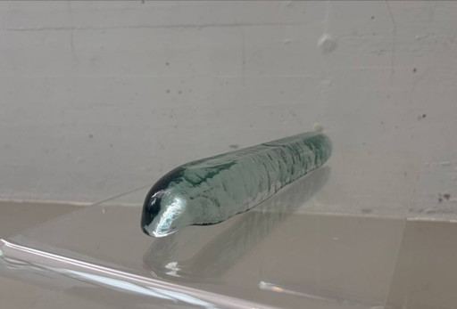 Oblong bowl made of mouth-blown glass, 1970s