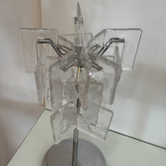 Vintage Murano Glass Table Lamp by Mazzega Carlo Nason, Chrome, 1970s (photo 11 of 13)