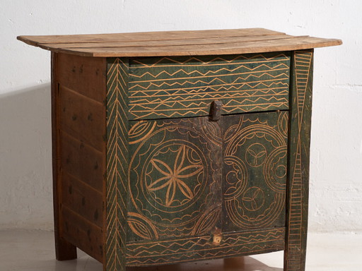 Commode ancienne verte de style primitif (c.1920) #71 – ladekasten (photo 2 of 22)