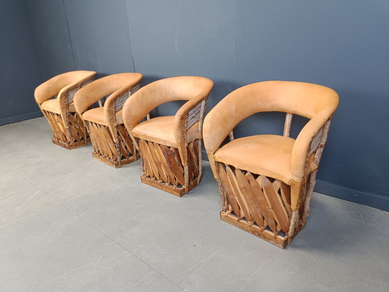 Image 1 of Vintage art populaire mexican dining chairs set of 6, 1970s