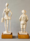Sculptures of Don Quixote and Sancho Panza. Don Quixote and Sancho Panza. Pair of marble dust sculptures. New collector's items.