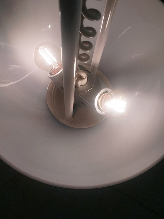 Image 1 of 1x White Mushroom Table Lamp 1980s