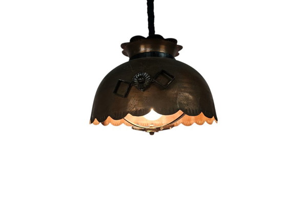 Image 1 of Lampada a sospensione brutalista in ferro battuto