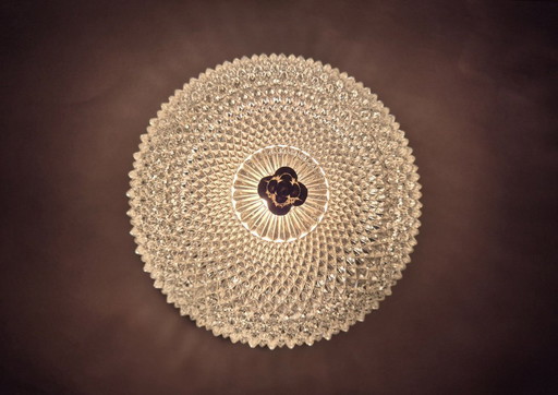 Glashütte Limburg Plafoniere Pressglas Vintage Ceiling Lamp Retro