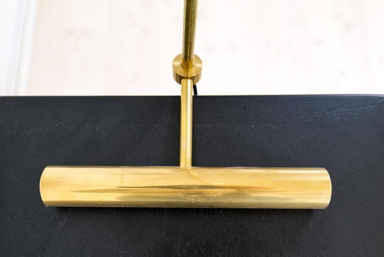 Image 1 of Italiaanse Moderne Tafellamp Messing, Stilnovo Stijl