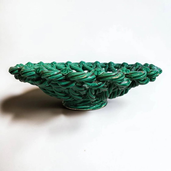 Cesta de cerámica trenzada firmada Vallauris – Cuencos, Porcelain, Ceramic, Vintage (photo 11 of 13)
