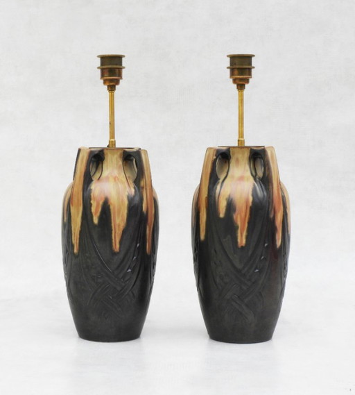 Coppia di lampade Art Nouveau di Denbac, Francia, c. 1910