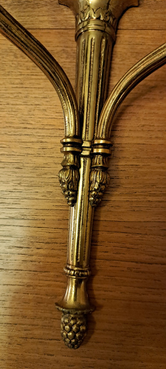 Image 1 of Lampade da parete in bronzo – Set di 3, retrò vintage anni '70