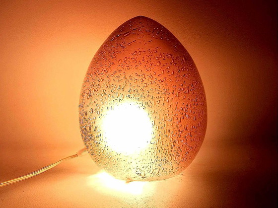 Eivormige Tafellamp Hoogte 23,6 cm, Tafellampen, Glas, Rood, Design (foto 7 van 13)