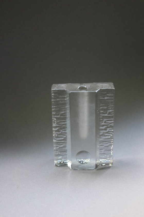 Image 1 of Glass vase, block vase, Walther Design vase, Solifleur glass, 1970s