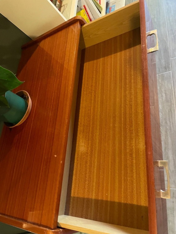 Image 1 of Commode Acajou Vintage 1960 - 4 tiroirs - Pieds Crayons