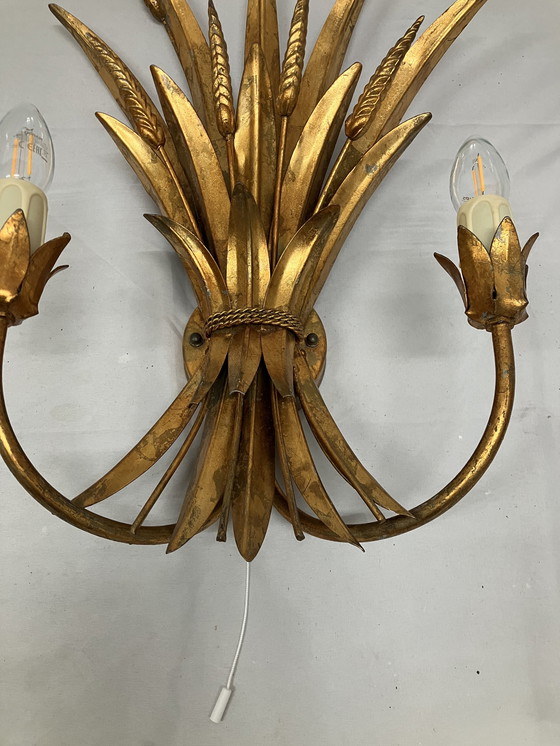 Image 1 of Vintage Hans Kögl Wheat Sheaf korenaar wandlampen MCM