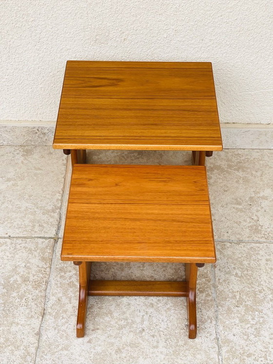 Image 1 of Paar skandinavische Satztische aus Teakholz, 1960