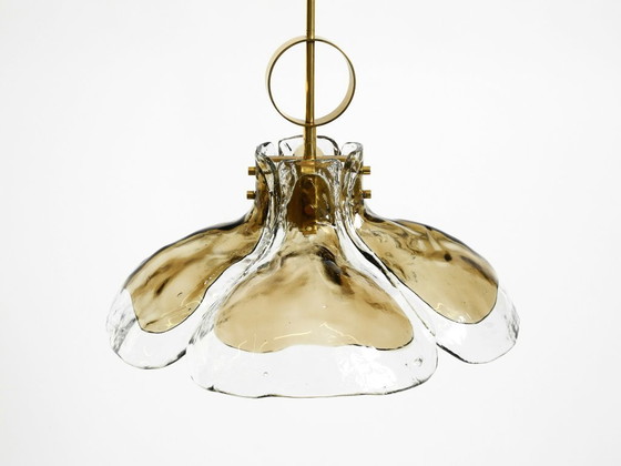 Image 1 of Beautiful, rare, original 1960s J.T. Kalmar Franken heavy Murano glass floral ceiling lamp
