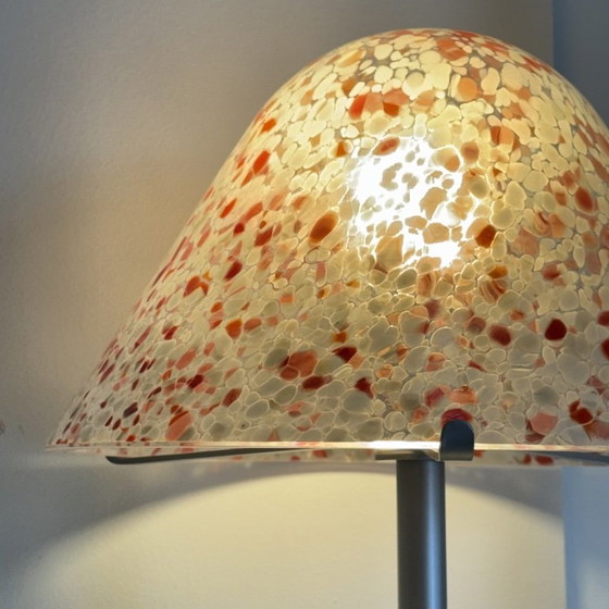 Pair of Mushroom Lamps AV Mazzega Murano 1970s Vintage Spotted Red Lampshade – Table lamps, Murano Glass (photo 9 of 11)