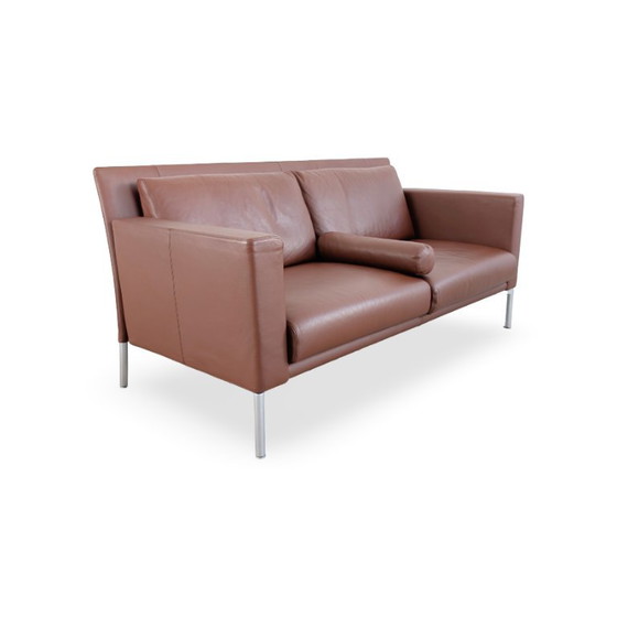 Original Walter Knoll Jason Sofa Couch Design Two-Seater Leather – 2 seaters, Metal (photo 3 of 10)