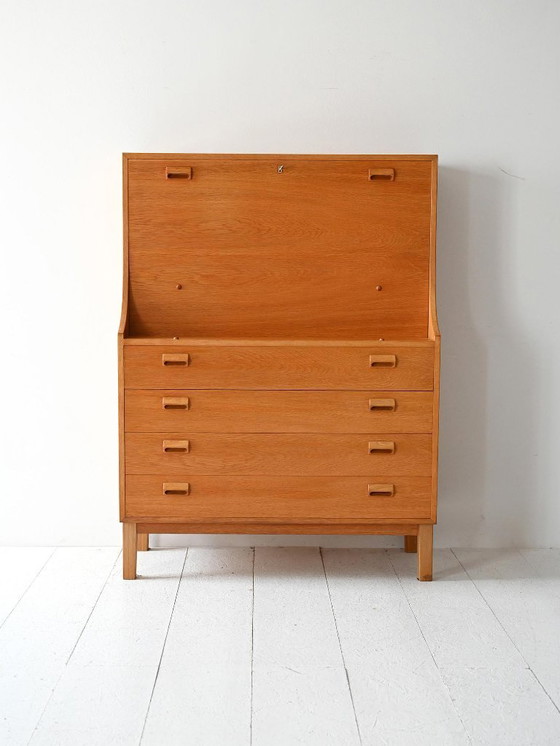 Image 1 of Sekretär aus Eichenholz aus den 1960er Jahren von Børge Mogensen für Søborg Møbler