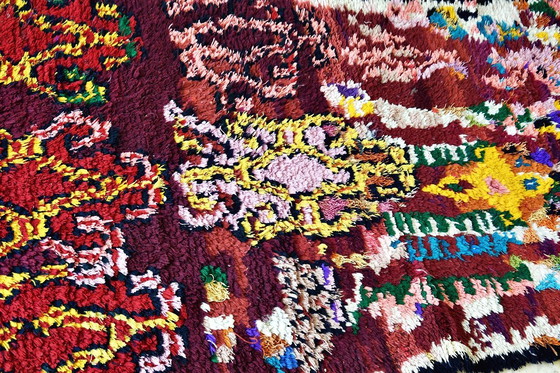 Image 1 of Vintage Marokkaans Boucherouite vloerkleed - 214 x 95 cm