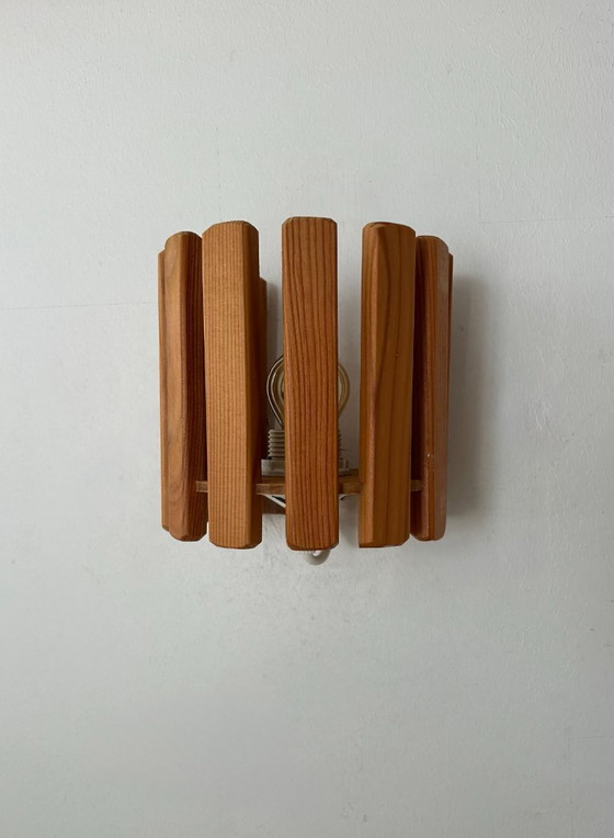 Image 1 of Vintage pine wall lamp, Sweden 1970
