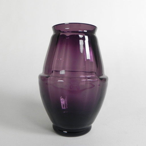 Jarrón Art Déco Kristalunie Maastricht, modelo Acorn de Willem Jacob Rozendaal, 1931