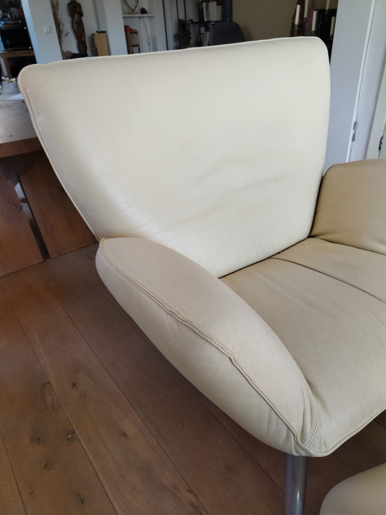 Image 1 of Leolux Tango 1 persoons (loveseat 2pers) lederen bekleding plm 1996 design zeldzaam 