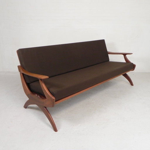 Divano a tre posti in teak De Ster Geldermalsen Gelderland, anni '60 – 3 5 zitsbanken, Wood