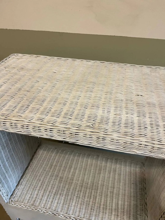Weiße Korbmöbel – Vitrine, Wicker, Rattan, Vintage (photo 10 of 21)