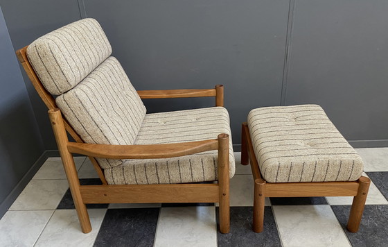 Image 1 of Hochlehniger Relaxsessel mit Hocker 1960er Jahre von Tarm Stole Dänemark