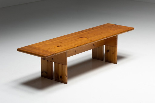 Banc vintage en pin massif par Silvio Coppola pour Fratelli Montina, Italie 1970