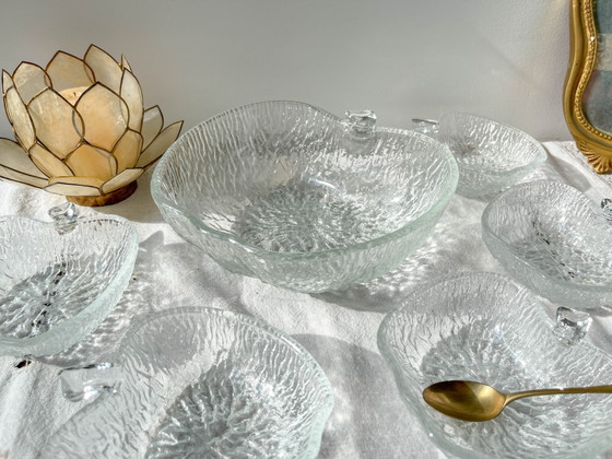 Set Dessert Vintage en Verre Pomme – 1 Grand Bol + 5 Petits Bols – Glass, Retro (photo 3 of 11)