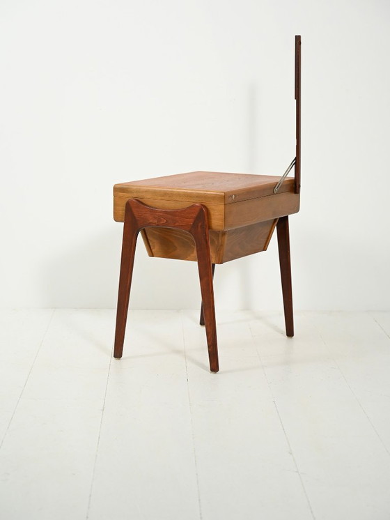 Image 1 of Scandinavian Sewing Table in Teak and Oak
